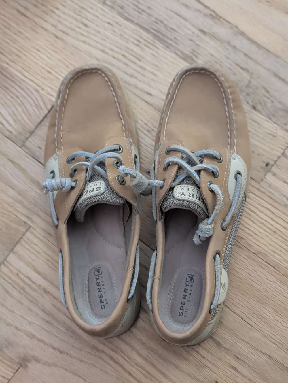 Sperry Top-Sider Women’s 8.5M Tan Leather Boat Shoes Deck Loafers Coastal